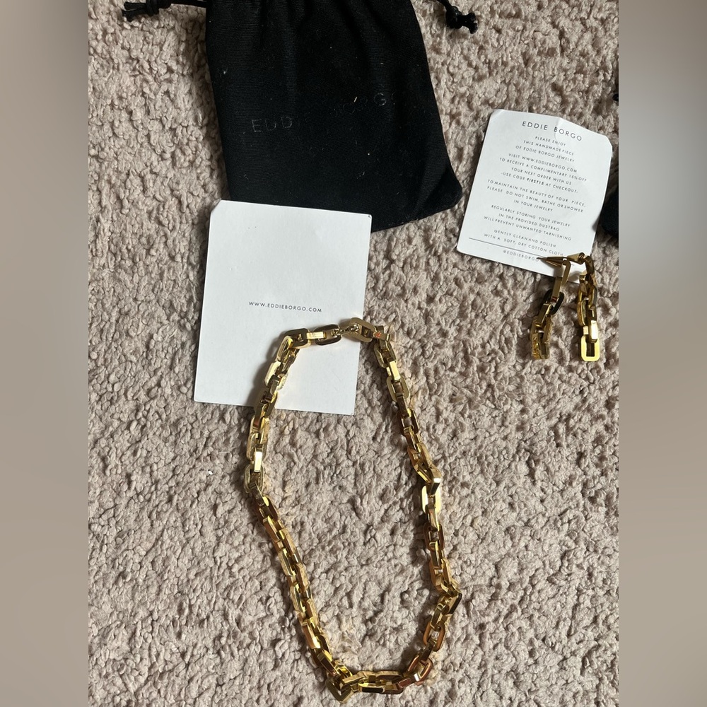 Eddie Borgo 12k Gold plated Link necklace set - Picture 4 of 5